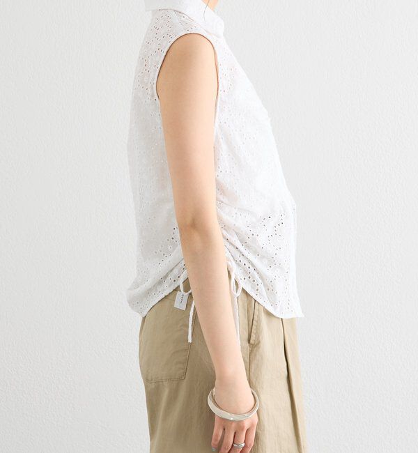  「襟付きサイドギャザーシェイプシャツ」|シャツ・ブラウス|