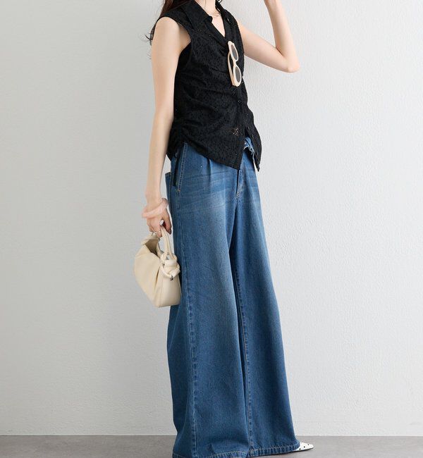  「襟付きサイドギャザーシェイプシャツ」|シャツ・ブラウス|