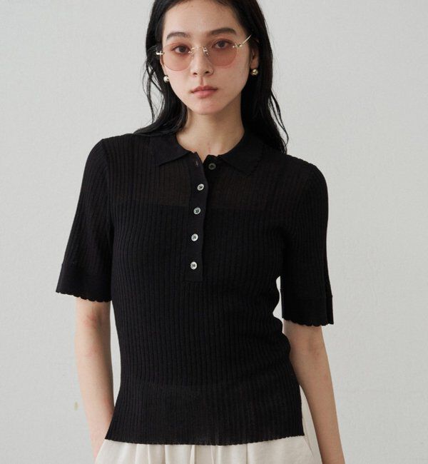  「シアーリブポロニット」|ニット・セーター|