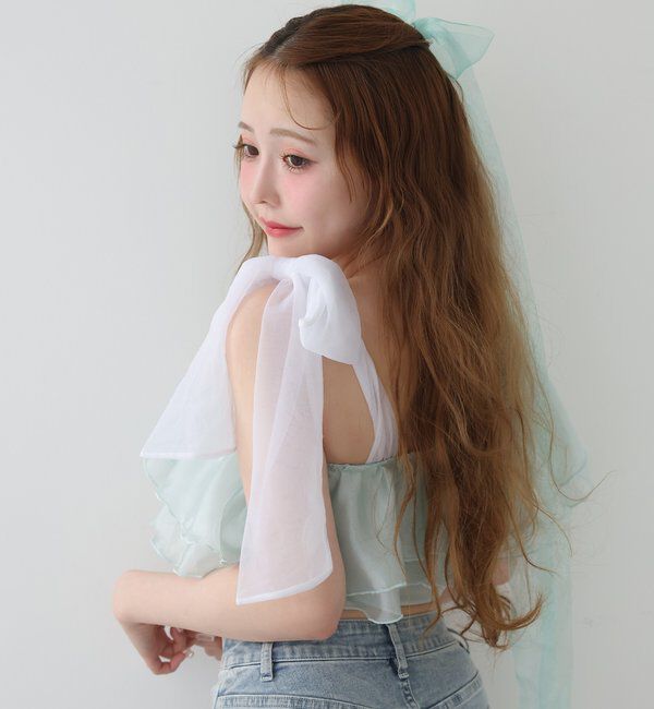  「swimwear/肩リボンワンショル+フレアミニスカート(3点セット)」|その他|