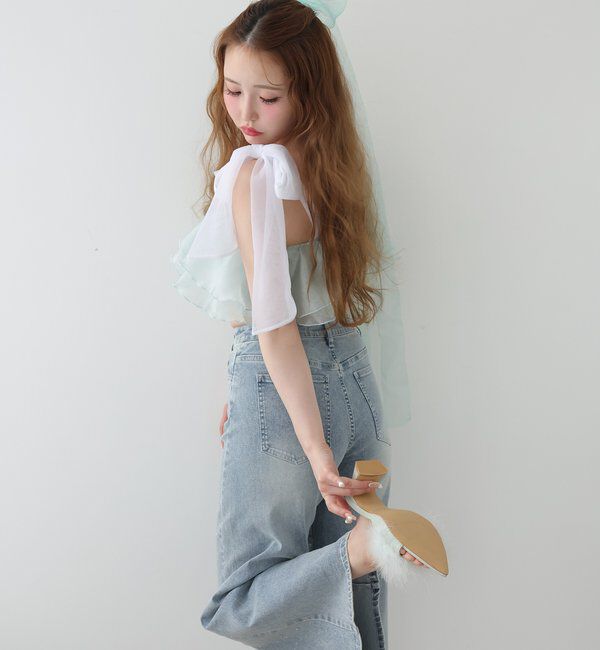  「swimwear/肩リボンワンショル+フレアミニスカート(3点セット)」|その他|