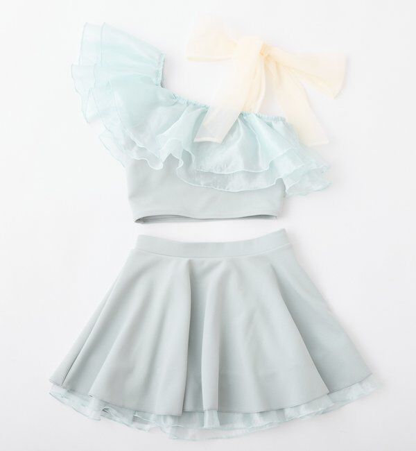  「swimwear/肩リボンワンショル+フレアミニスカート(3点セット)」|その他|