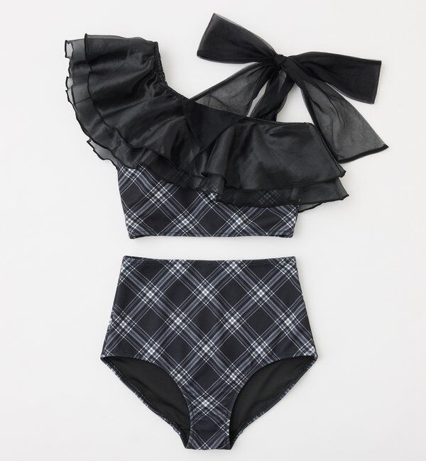  「swimwear/肩リボンワンショル+フレアミニスカート(3点セット)」|その他|