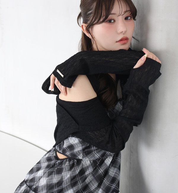  「ロゴプレート付きフーディーボレロ」|プルオーバー|