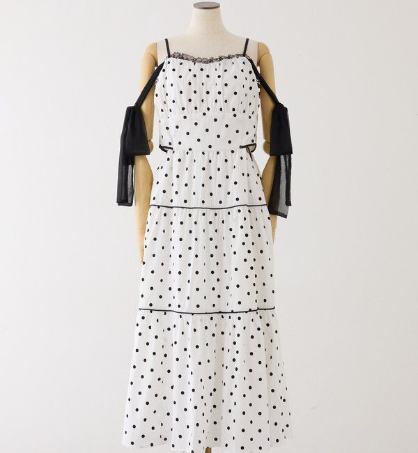  「【SMサイズ展開あり】サイドカットリボンロングキャミワンピ」|ワンピース|