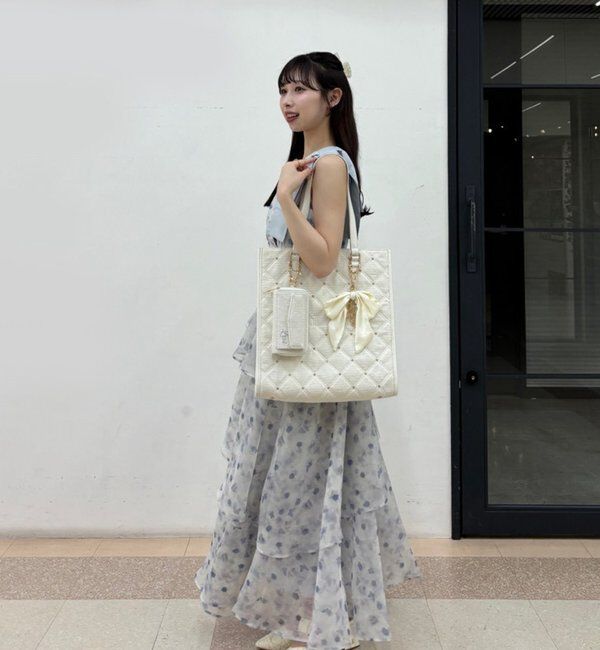  「【LouLoumei】肩リボンティアードロングワンピース」|その他|