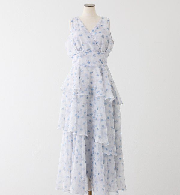  「【LouLoumei】肩リボンティアードロングワンピース」|その他|