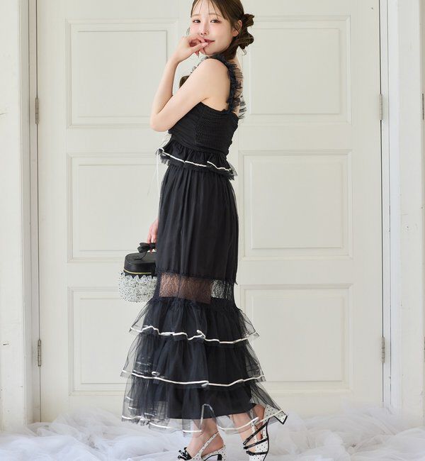  「【Tulle Collection】チュールロングスカート」|スカート|