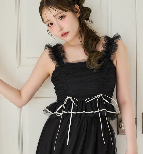  「【Tulle Collection】チュールビスチェ」|シャツ・ブラウス|ブラック