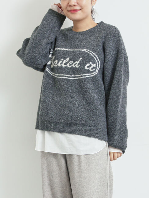 SM2「ロゴニットプルオーバー」|ニット・セーター|チャコールグレー