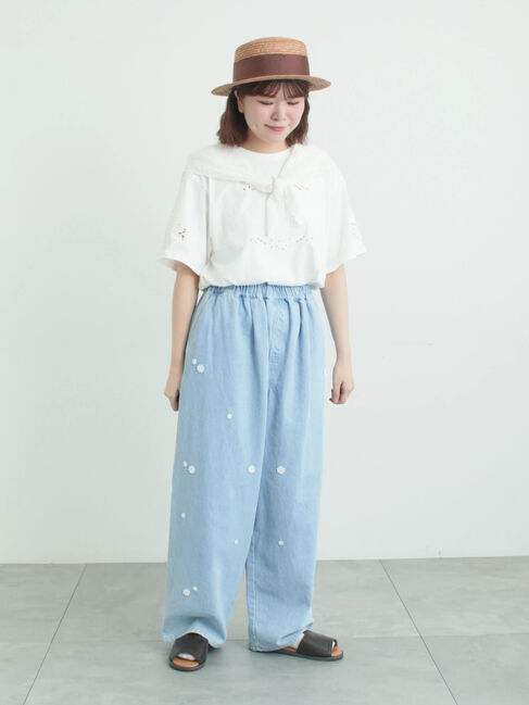 Samansa Mos2「3Dレースモチーフ付きパンツ」|その他|