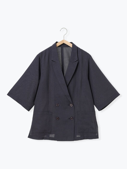 Samansa Mos2「ハーフスリーブジャケット」|その他|ネイビー