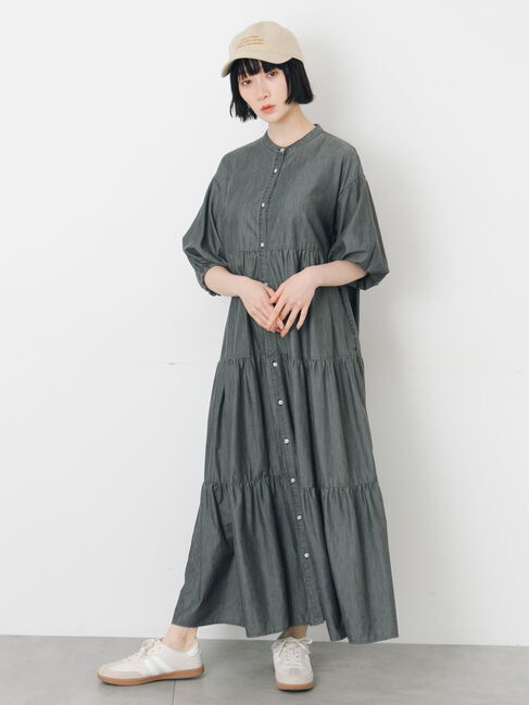 Samansa Mos2「【接触冷感】ライトオンスデニムワンピース」|ワンピース|