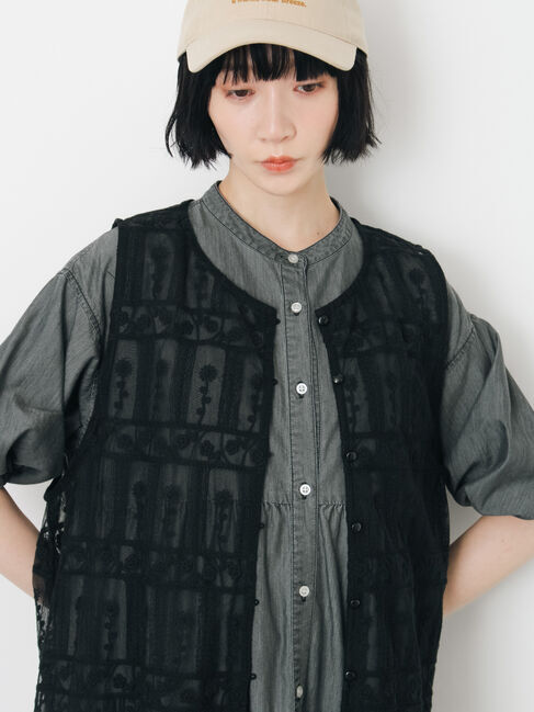 Samansa Mos2「【接触冷感】ライトオンスデニムワンピース」|ワンピース|