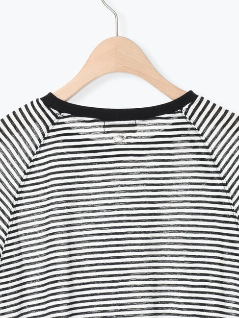 Samansa Mos2「シアーボーダー天竺ラグランTシャツ」|Tシャツ・カットソー|