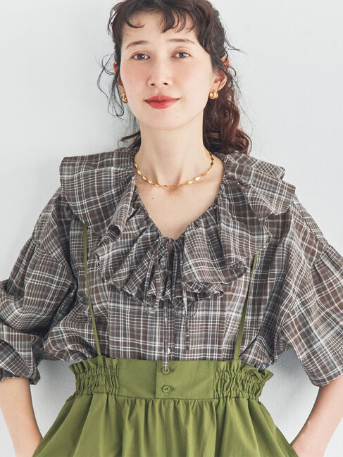 Samansa Mos2「フリルシアーブラウス」|シャツ・ブラウス|