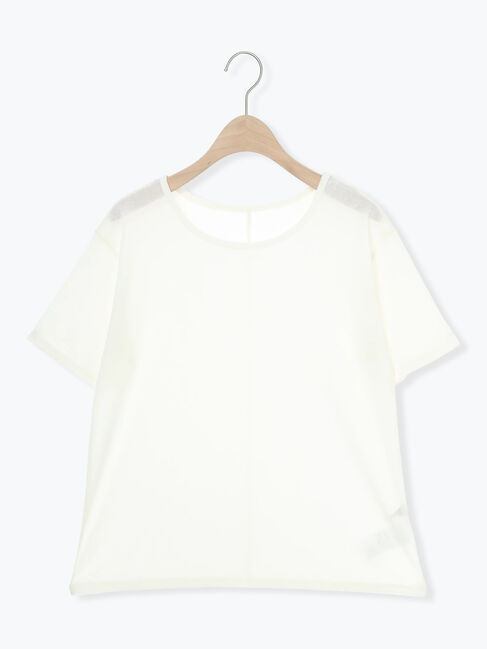 Samansa Mos2「シアー半袖カットソー」|Tシャツ・カットソー|オフホワイト