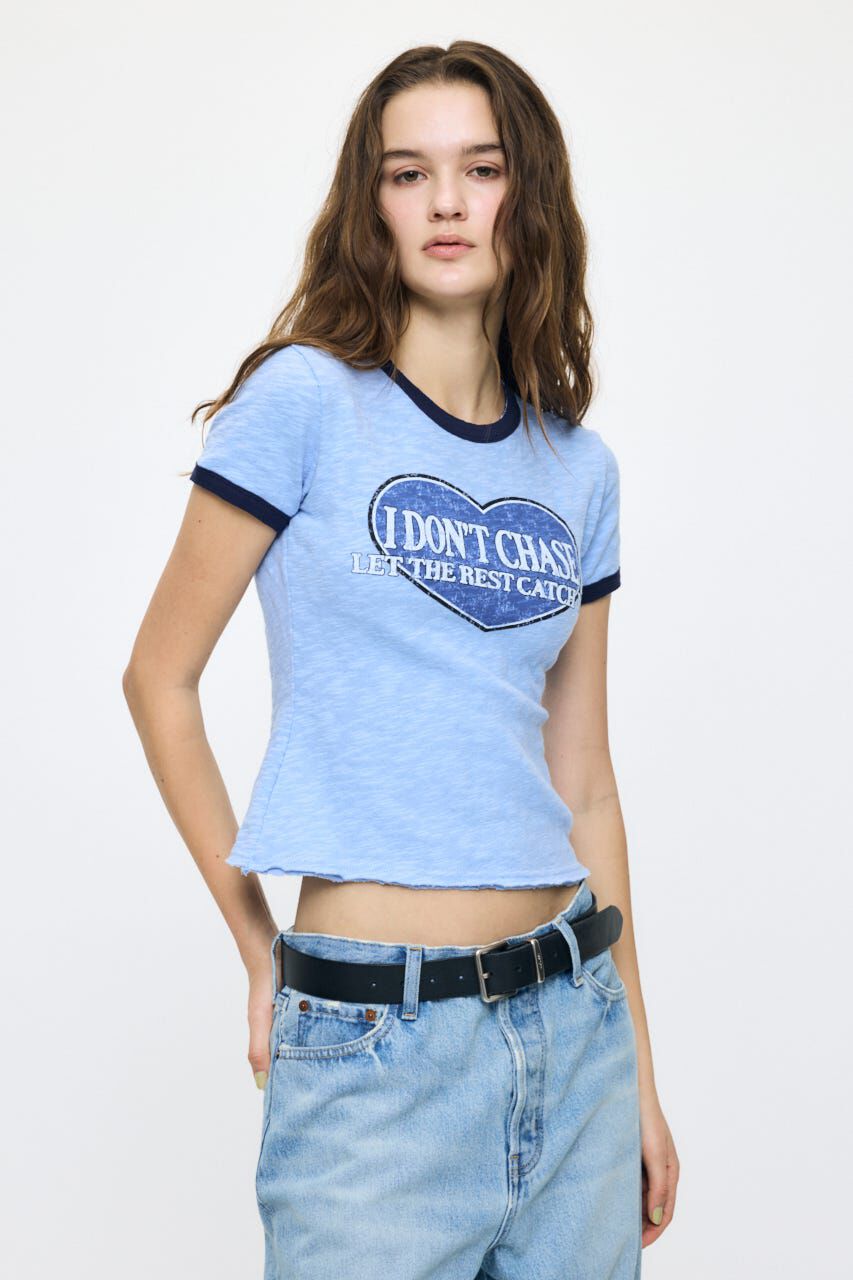 MOUSSY「I DON'T CHASE RINGER Tシャツ」|Tシャツ・カットソー|BLU
