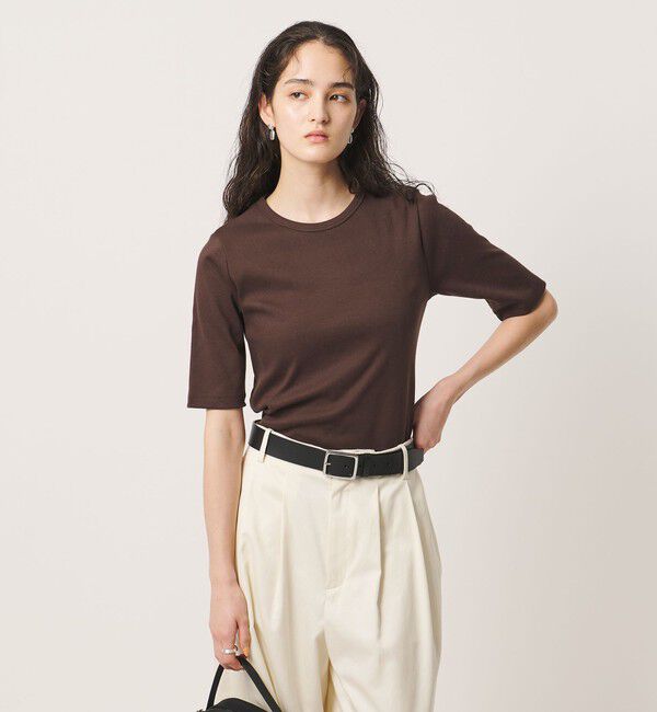 UNITED ARROWS「５分袖 コットン フライス Tシャツ」|Tシャツ・カットソー|