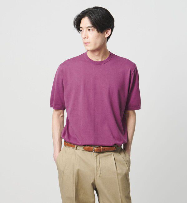 UNITED ARROWS「コットン ニット Tシャツ」|Tシャツ・カットソー|PURPLE