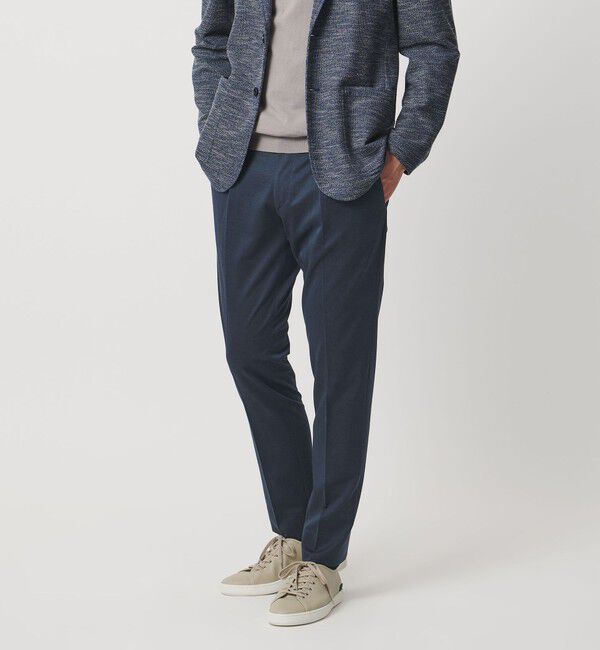 UNITED ARROWS「ジャージー スリムテーパード サイドシャーリング 1プリーツ スラックス」|スラックス|