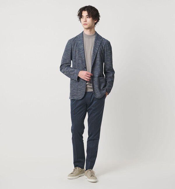 UNITED ARROWS「ジャージー スリムテーパード サイドシャーリング 1プリーツ スラックス」|スラックス|