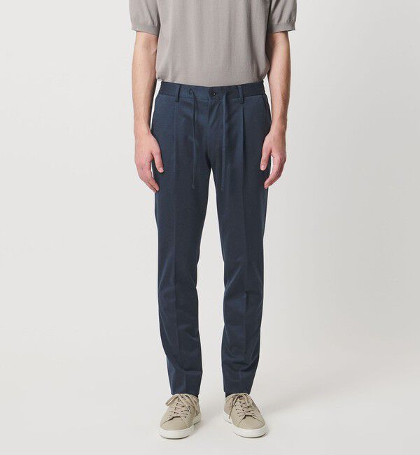 UNITED ARROWS「ジャージー スリムテーパード サイドシャーリング 1プリーツ スラックス」|スラックス|