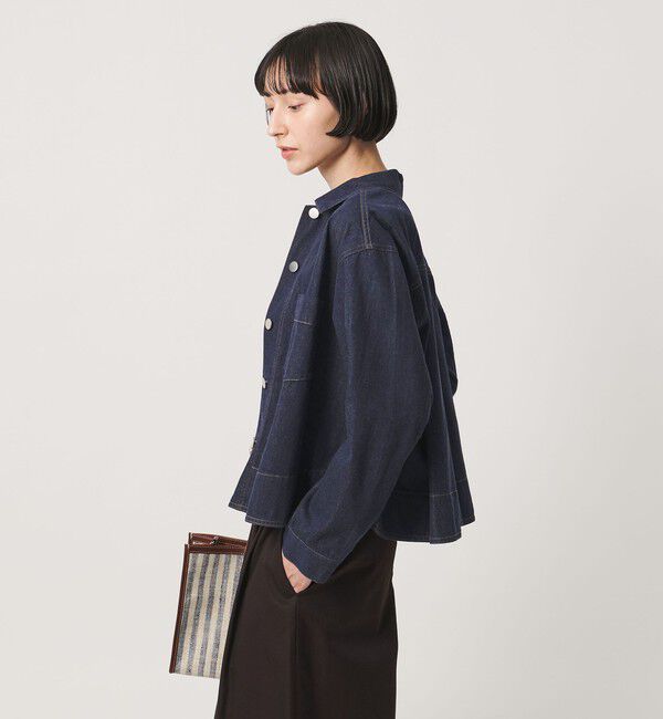 UNITED ARROWS「ステッチ フレア デニムジャケット」|デニムジャケット|NAVY