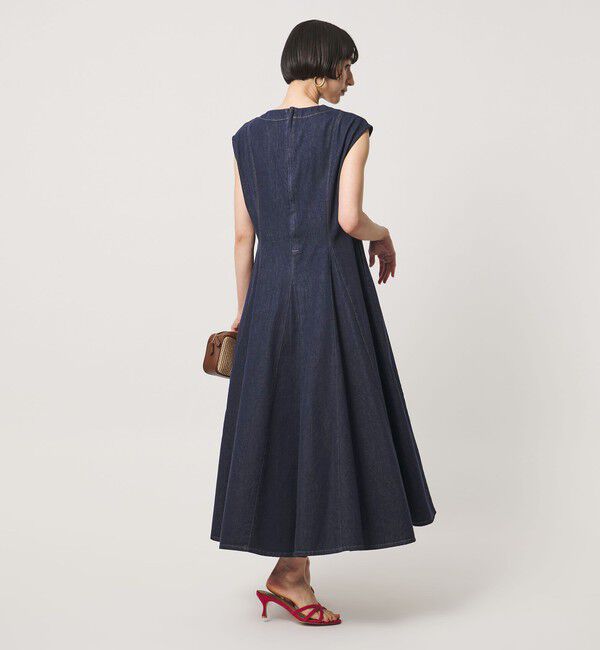 UNITED ARROWS「ステッチ Vネック デニムワンピース」|ワンピース|