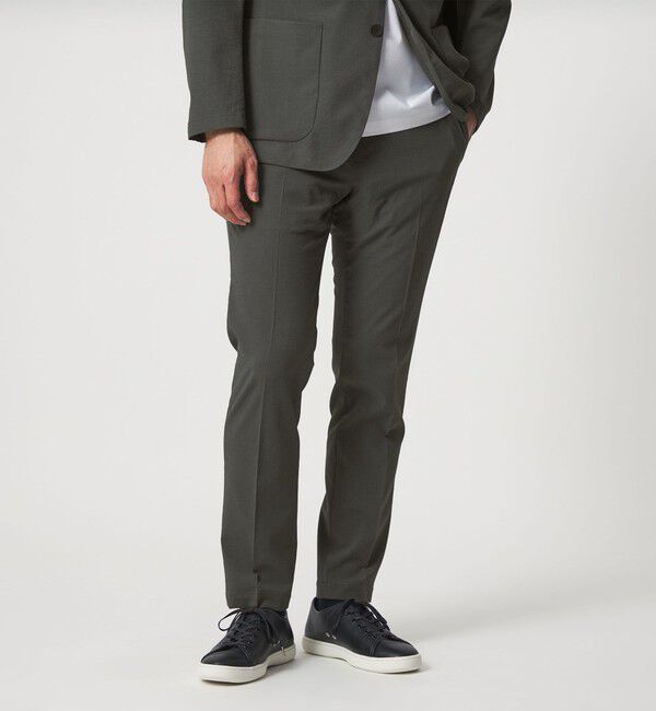 UNITED ARROWS「ライトサッカー ノープリーツ テーパードパンツ UA COZY ウォッシャブル 2WAYストレッチ」|スラックス|