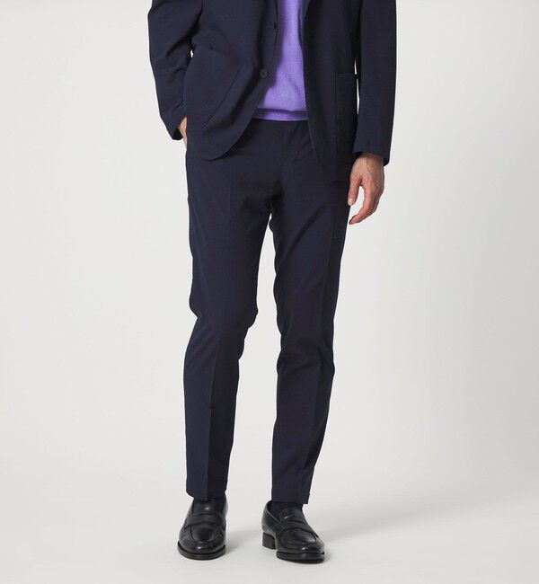 UNITED ARROWS「ライトサッカー ノープリーツ テーパードパンツ UA COZY ウォッシャブル 2WAYストレッチ」|スラックス|