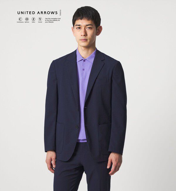 UNITED ARROWS「ライトサッカー 2ボタン テーラード ジャケット UA COZY ウォッシャブル 2WAYストレッチ」|テーラードジャケット|NAVY