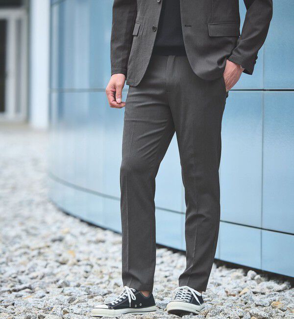 UNITED ARROWS green label relaxing「【WEB限定】JUST fit エアリーカルゼ ナロー セットアップ-2WAYストレッチ・吸水速乾-」|スーツ|