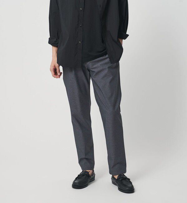 BEAUTY&YOUTH UNITED ARROWS「スラブ １プリーツ イージー テーパード パンツ NO.5 ストレッチ 撥水 UVカット 」|チノ|NAVY