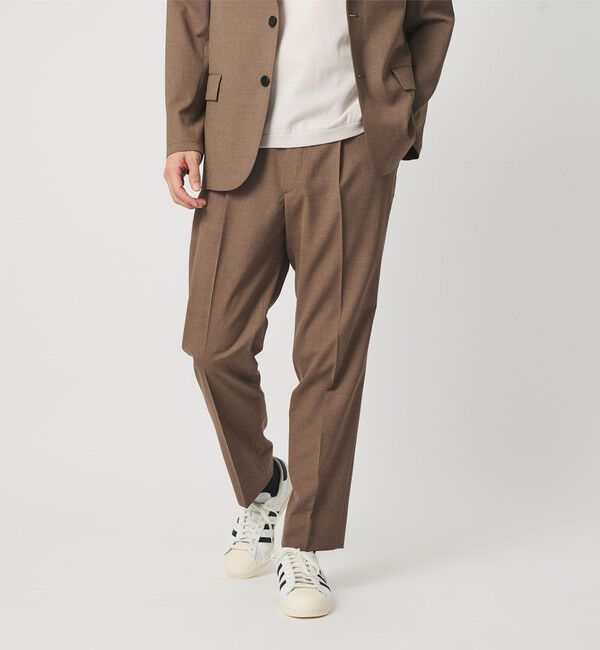 BEAUTY&YOUTH UNITED ARROWS「ASTY 1プリーツ スラックス NO.5 セットアップ対応」|チノ|MD.BROWN