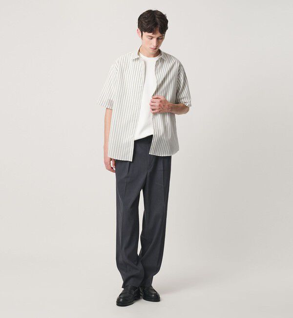 BEAUTY&YOUTH UNITED ARROWS「尾州 ストライプ レギュラー ショートスリーブ シャツ GRANDE TAPERD型 ウォッシャブル MADE IN JAPAN」|シャツ・ブラウス|