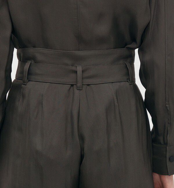 BACCA「レーヨンハウンドトゥース ベルテッド2タックパンツ」|カーゴ|