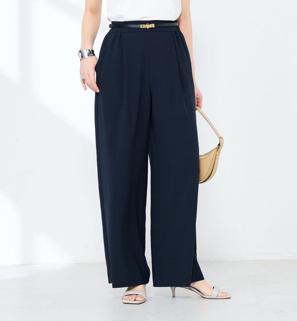 NOLLEY'S sophi「《セットアップ対応》ウォッシャブルエアリージョーゼットイージーワイドパンツ」|その他|