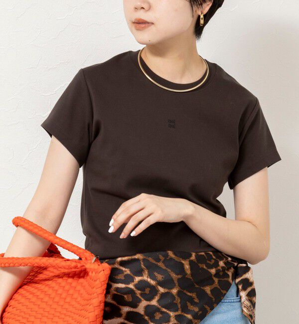 NOLLEY'S「【nolnol/ノルノル】ウォッシャブルクルーネックTee」|Tシャツ・カットソー|ブラウン