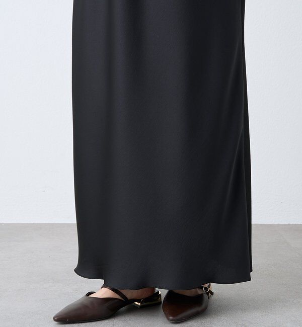  「【ストレスフリーな履き心地】バイアスサテンナロースカート」|スカート|