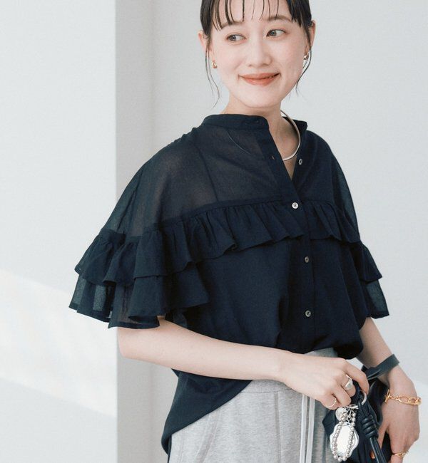  「予約【ASUKAコラボカラー企画】ティアードフリルブラウス」|シャツ・ブラウス|ブラック