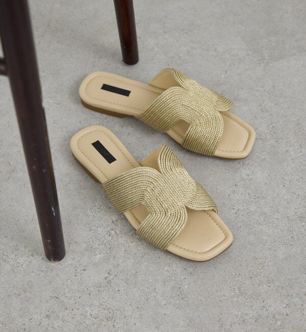  「【2.718】ウーブンサンダル」|その他|ゴールド