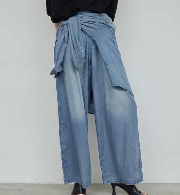  「【夏でも快適】シアーデニムパンツ」|デニム|