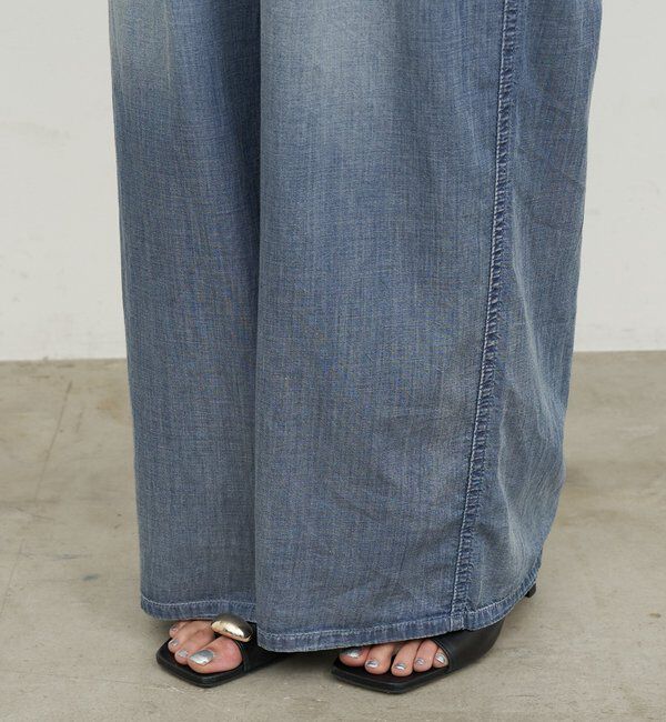  「【夏でも快適】シアーデニムパンツ」|デニム|