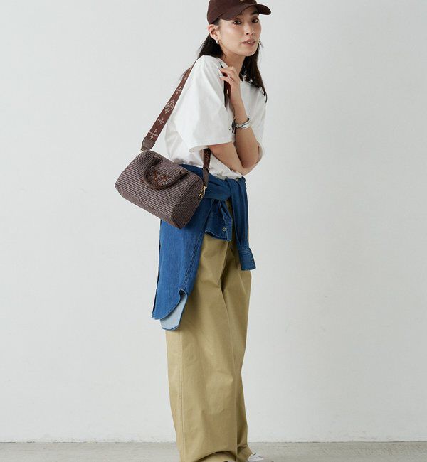  「ナイロンラフィアミニボストンバッグ」|ボストンバッグ|