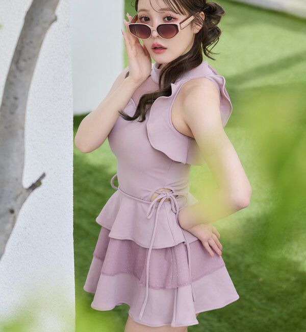  「swimwear/アメスリフリルミニワンピース(2点セット)」|その他|