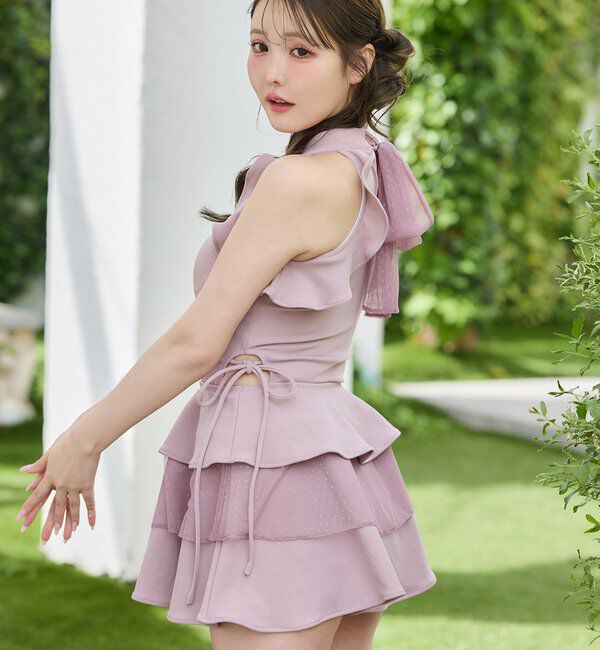  「swimwear/アメスリフリルミニワンピース(2点セット)」|その他|