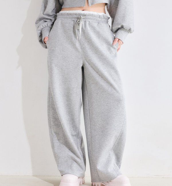  「【セットアップ可能】ウエストレースカットパンツ」|その他|グレー