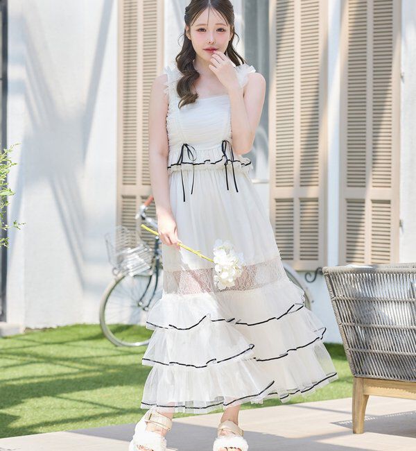  「【Tulle Collection】チュールロングスカート」|スカート|