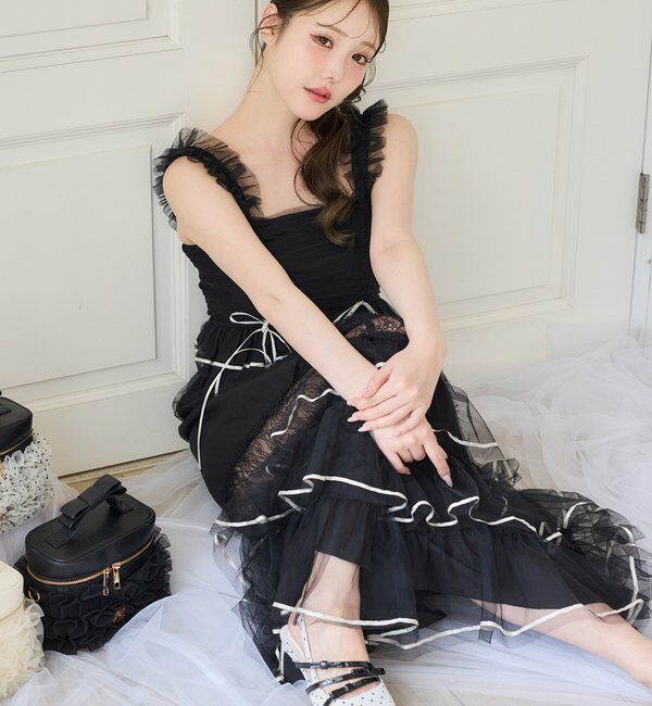  「【Tulle Collection】チュールロングスカート」|スカート|